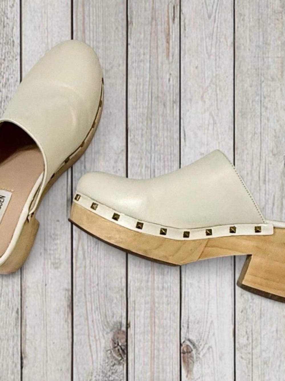 STEVE MADDEN Brooklyn-1 Leather Platform Clog Heels – Size 8.5M - Picture 2 of 9